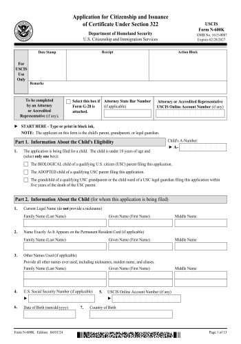 N-600K - N-600K Form for 2025